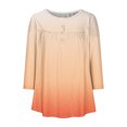 thumbnail image 4 of Pisexur Womens Plus Size Sweatshirt Gradients 3/4 Length Sleeve Tops Fall V-Neck Blouses Spring Ruffle Sleeve Tunic T-Shirts Dressy Casual, 4 of 4