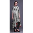 thumbnail image 3 of Bimba Robe Asymétrique Anarkali Kurti Imprimée pour Femmes, Blanc, Losanges Géométriques, Tenue Ethnique Indienne - X-Grand, 3 of 5
