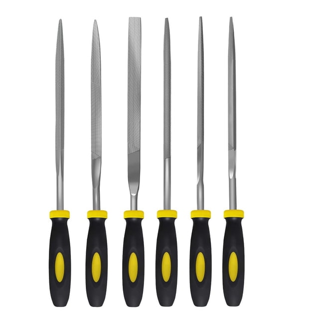 Mini Woodworking File Set 6 Piece, Premium Hardwood Rasps & Files, for Precise Wood Shaping, Durable Metal Construction