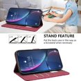 thumbnail image 3 of Wallet Case for iPhone 17 Pro RFID Blocking Flip Cover with Card Slots & Kickstand Red, 3 of 7