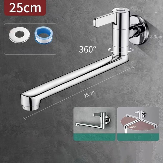 Vadrouille d'Évier Rotative pour Piscine en Acier Inoxydable Prolongée Robinet d'Eau Froide Simple