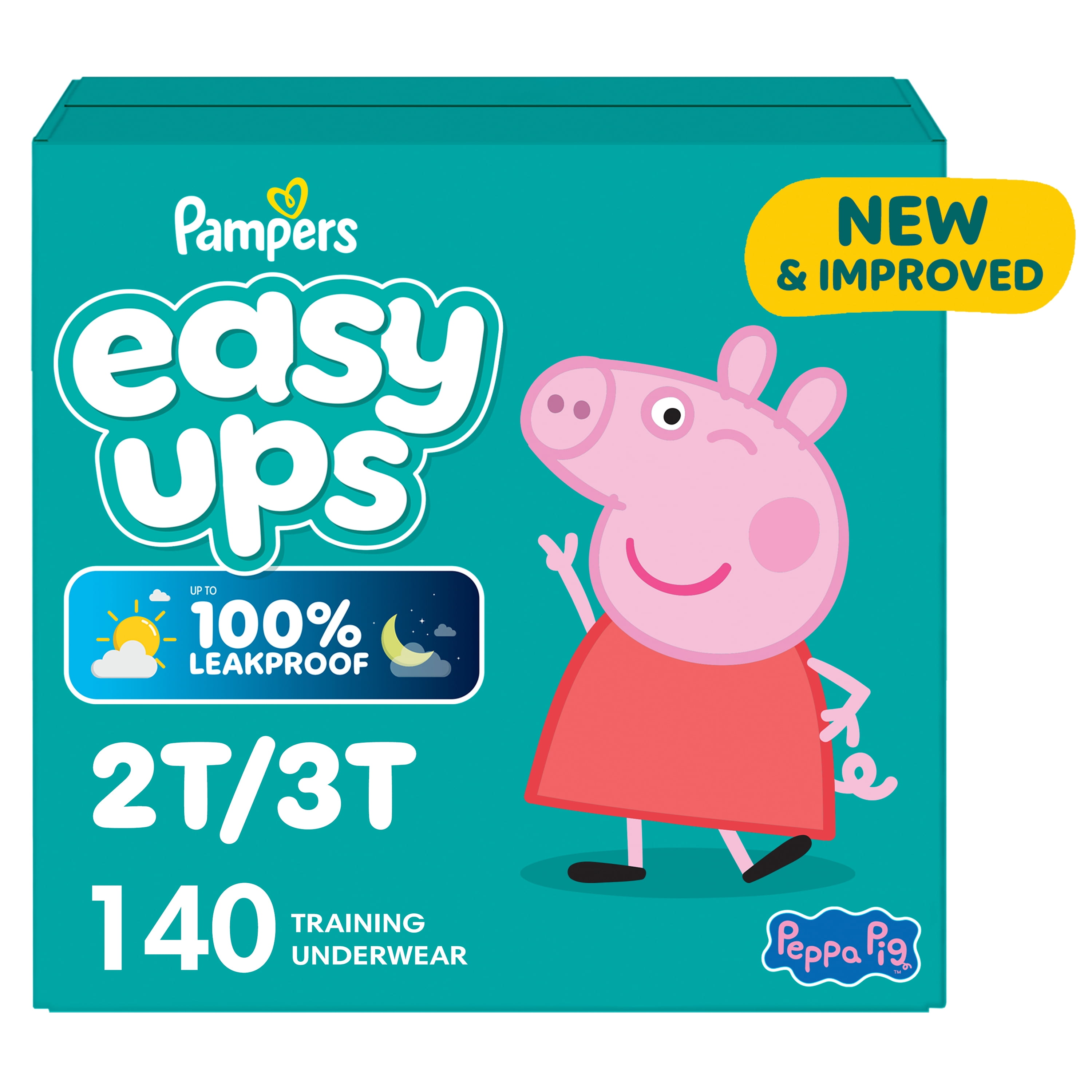 Pampers Easy Ups Training Underwear Peppa Pig, Size 4, 2T-3T