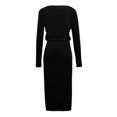 thumbnail image 5 of Pompotops Mode Décontractée Robe Pull à Manches Longues Col en V Sexy Épaules Dénudées pour Femmes, 5 of 5
