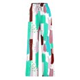 thumbnail image 4 of Pants for Women, Womens Fashionable Striped Printed Drawstring Wide Leg Pants, 4 of 4