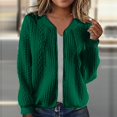thumbnail image 2 of Veste Chandail Zippée Unie à Manches Longues en Tricot d'Hiver Décontractée pour Femme (Vert, 2TG), 2 of 6