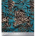 thumbnail image 1 of Soimoi Silk Fabric Leopard & Tiger Animal Skin Print Fabric by The Yard 42 Inch Wide, 1 of 3