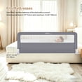 thumbnail image 2 of 59" Toddler Bed Rails, Double-Reinforced Steel Frame, Swing Down Extra Long Bed Bumper Sleep Bedrail Safety Side Guard Fits for 4.7" to 12" Thick Mattresses, 2 of 8