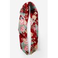 thumbnail image 2 of Bimba Foulard en Pure Soie Imprimé Floral Feuilles Rouges, Rose et Anémone Narcisse pour Cheveux Cou Tête Bandanas pour Femmes 40 x 80 Pouces, 2 of 6