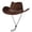 Coffee, variant on Xfvqtps Mens and Womens Cowboy Hat Adjustable Strap Wide Brim Vintage Decoration Western Cowboy Style Sun Hat