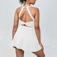 thumbnail image 4 of RXMEKW Robe Simulée Sans Manches Deux Pièces pour Femmes, Robe de Tennis et de Yoga Anti-Scandale à Col Rond, Robe Athlétique Décontractée Unie pour la Course et le Gym, 4 of 5