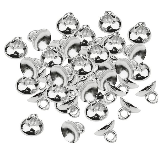 jifeng 200Pcs Plastic Ball Pendant End Beads Caps w/Loop Jewelry Findings