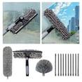 thumbnail image 1 of Telescopic Extension Pole Duster Cleaning Kit for High Ceiling Fans Windows Walls and Lampshades, 1 of 6