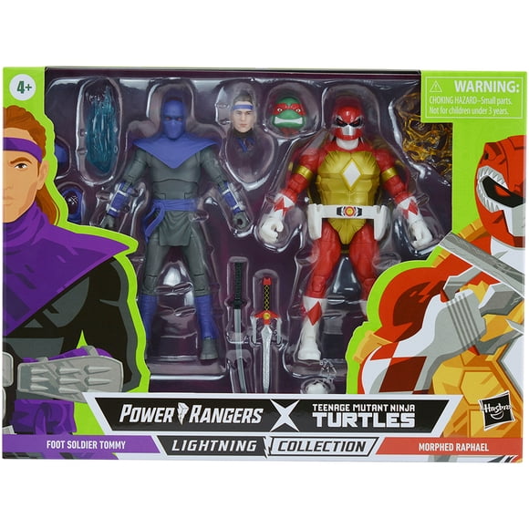 Power Rangers Teenage Mutant Ninja Turtles 6" Figure Lightning Collection - Morphed Raphael and Foot Soldier Tommy