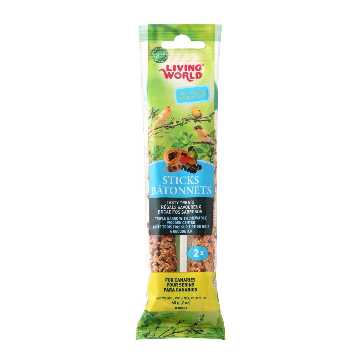 Living World Canary Fruit Sticks, 2 pack