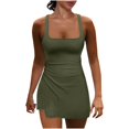 thumbnail image 2 of Meichang Robe de Tennis pour Femmes avec Shorts Intégrés et Poches, Encolure Carrée, Sans Manches, Mini-Robe-Skort d'Entraînement Athlétique, Dos Découpé, une Pièce, Robes de Tennis, Tenues d'Été de Golf, 2 of 9