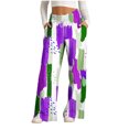 thumbnail image 1 of Pants for Women, Womens Fashionable Striped Printed Drawstring Wide Leg Pants, 1 of 4