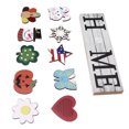 thumbnail image 1 of Wooden Home Decoration, 10 Interchangeable Icons Door Pendant Decoration Create Inviting   for Holiday Decoration, 1 of 8