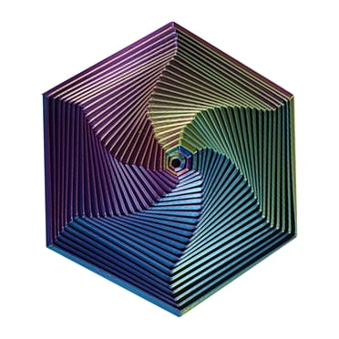 Jouet Sensoriel Hexagone Anti-Stress pour Adultes - Toupie Kaléidoscope Géométrique Imprimée, Outil de Pleine Conscience pour Soulager l'Anxiété, Appareil Portatif de Méditation et de Concentration, Gadget de Bureau