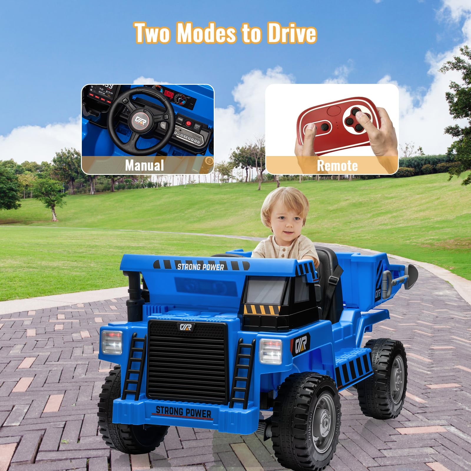 Garvee Voiture électrique Enfant 12V – 2 Portes, Télécommande 2,4G, LED, MP3, Ceinture Sécurité, Cadeau 3+ Ans