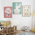 thumbnail image 1 of Affiche Imprimée sur Toile d'Art Mural de Dessin Animé d'Alpaga, Lapin et Cochon, Simple et Mignon Aquarelle, 1 of 4
