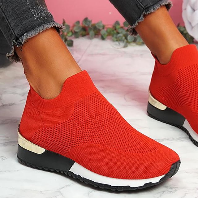 LSLJS Chaussures de Marche pour Femmes - Espadrilles Athlétiques Décontractées et Respirantes à Enfiler