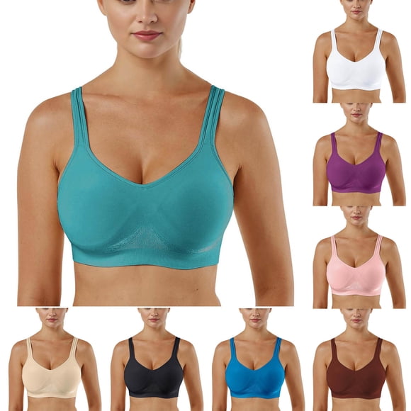 CFLVAEK Plus Size Womens Bras Comfort Wireless Push Up Bra Breathable Full Coverage Everyday Bralette Adjustable Strape Bralettes for Big Bust White XXXXL