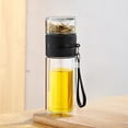 thumbnail image 4 of Home and Kitchen Glass Double Wall Water Bottle With Infuser Heat Proof Tea Separation Cup For Loose Leaf Tea Scald Layout Leakproof And Portable For Office Or Travel Use Kitchen Accessories, 4 of 6