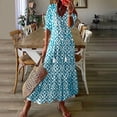 thumbnail image 2 of Weiqiqre Robe d'Été Bohème pour Femme 2025 à Volants, Manches Courtes, à Franges, Col en V, à Volants, Fluide, Ligne A, Maxi Robes, 2 of 8