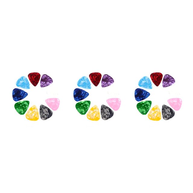 fastboy 10pcs Plastic Guitar Picks Sufficient Plectrums Instrument Accessories Wear-resistant Celluloid Gears As Shown 3Set