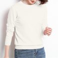 thumbnail image 5 of Yuyuzo Long Sleeve Shirts for Women Crewneck Ribbed Knit Sweater Tops Solid Color Loose Pullover, 5 of 5