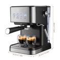 thumbnail image 2 of 15 Bar Espresso Machine 1050W All-In-One Semi-Automatic Coffee Machine with Milk Frother Wand / 1.5L Water Tank / Coffee Portafilter / Portafilter Basket / Tamper Spoon for Cappuccino / Lat, 2 of 7