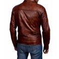 thumbnail image 2 of Red Leather Biker Jacket Mens Leather Motorcycle Jacket Red Leather Jacket Mens Cafe Racer Leather Motorcycle Jacket Leather Biker Jacket size XXXS, 2 of 5