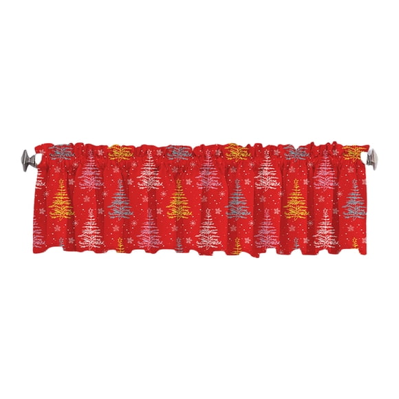 Birdeem Christmas Tree Window Curtains Home Red Curtains Printed Short Curtains Holiday Window Decoration Christmas Tree Curtains Shower Curtains
