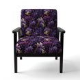 thumbnail image 4 of Designart "Royal Ragdolls In Deep Purple" Purple Paisley Upholstered Accent Chair - Glam Arm Chair For Bedroom, 4 of 7