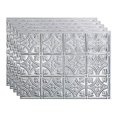 thumbnail image 2 of FASÃ„DE Traditional Style/Pattern 1 Decorative Vinyl 18in x 24in Backsplash Panel in Brushed Aluminum (5 Pack), 2 of 15