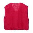 thumbnail image 4 of Women's Sleeveless Knit Cardigan Vest Solid Color Pocket Button Front Short Spring Summer Outerwear Coat, 4 of 7