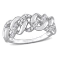 thumbnail image 1 of 1/4 Carat (ctw) Diamond Oval Link Ring Sterling Silver, 1 of 4