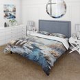 thumbnail image 1 of Designart "Birch Woods Winter IV" Tree Birch Bedding Covert Set - Traditional Blue Floral Bed Set With 2 Shams, 1 of 6