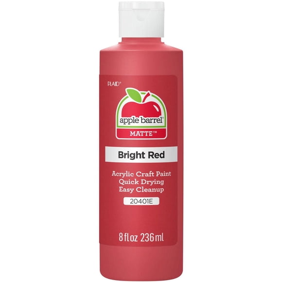 Apple Barrel Colors Matte Acrylic Craft Paint, 8 fl. oz., Bright Red