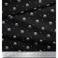 thumbnail image 3 of Soimoi Moss Georgette Fabric Dot & Car Transport Print Fabric by Yard 42 Inch Wide, 3 of 3