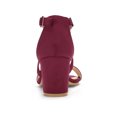 thumbnail image 2 of BLISSFUL STEP Women's Solid Color Open Toe Cross Strap Mid Chunky Heel Sandals, 2 of 7