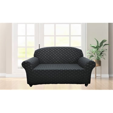 (75x88") Loveseat Stretch Slipcover -Black