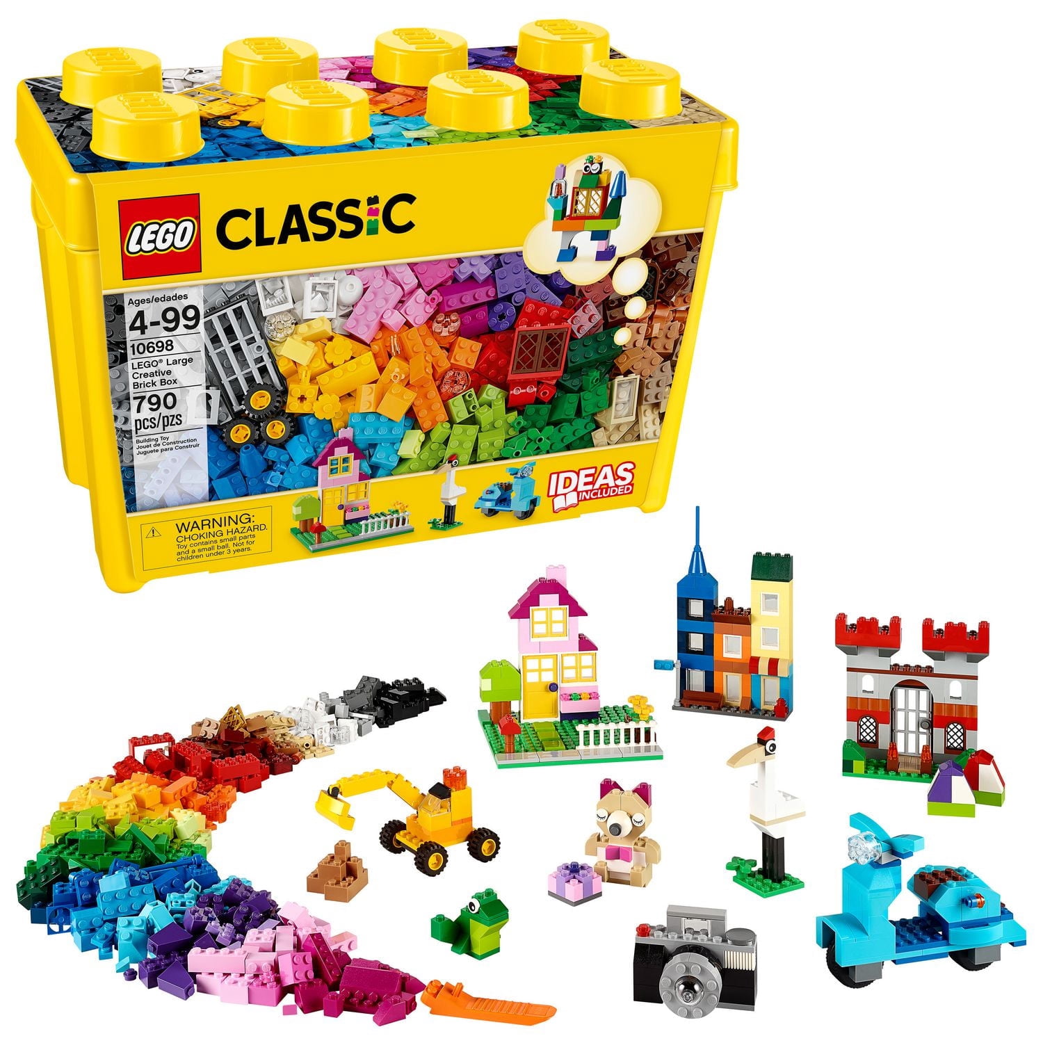 LEGO Classic Large Creative Brick Box Building Set, Toy Storage Solution for Home or Classrooms, Creative Building Toy for Kids, Boys and Girls Ages 4 and Up, 10698