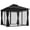 Black, variant on Outsunny 10' x 12' Double Roof Hardtop Gazebo with Nettings Curtains Khaki