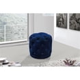 thumbnail image 2 of Meridian Furniture Harper Collection Modern | Contemporary Velvet Upholstered Ottoman / Stool with Deep Button Tufting, Solid Wood Frame, Navy, 18" W x 18" D x 17" H, 2 of 4