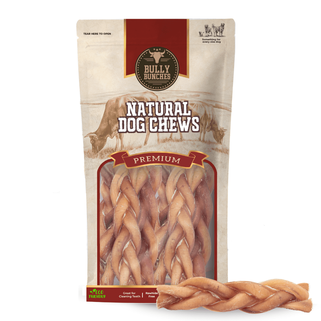 Bully Bunches 6" Braided Bully Sticks Odour Free All Natural Dog Chews 10 Pack