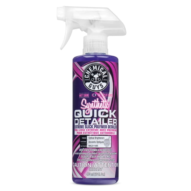 Chemical Guys Bouteille Vaporisateur de Finition Rapide Synthétique Extrême avec Liquide Violet et Dessus à Gâchette Transparent, Formulée avec des Illuminateurs Optiques et des agents Antistatiques pour Rehausser le Lustre de la Peinture Automobile, Réduire la Poussière et Offrir une Finition Lisse.