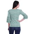 thumbnail image 4 of Moomaya Ruffle Sleeve Printed Cotton Womens Tops Plus Size Short T-Shirt Top, 4 of 4