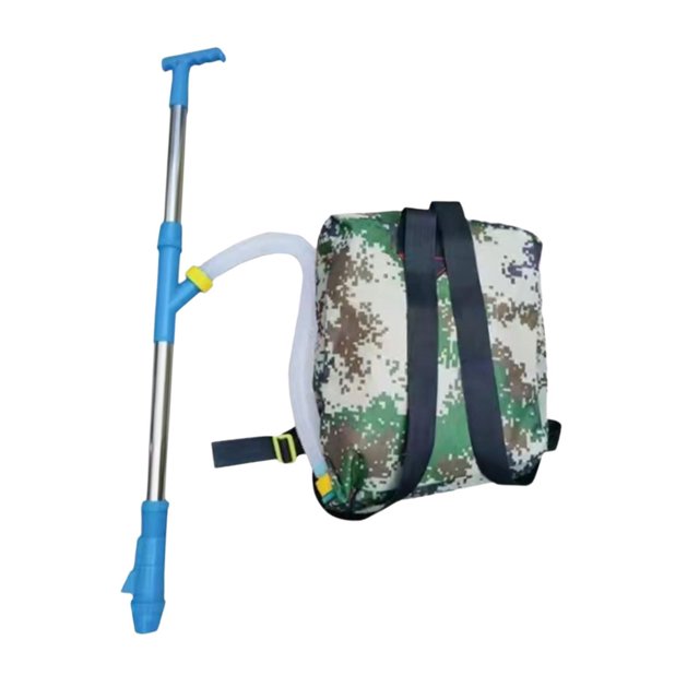 Maytalsory Épandeur à Main pour Maïs et Légumes Distributeur en Acier Réglable Bleu Sac en Acier Inoxydable 40x31cm