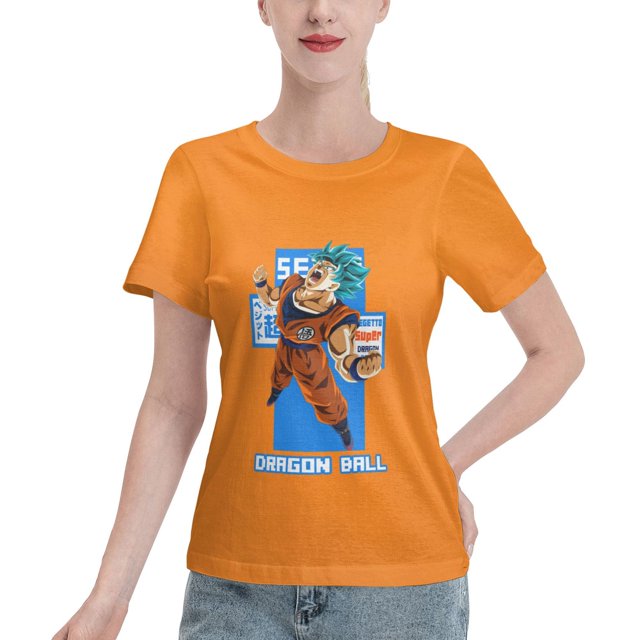 T-Shirt Basique à Manches Courtes pour Femmes Super Saiyan